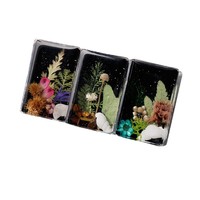 Serre-livres en résine de fleurs naturelles séchées style Mori, thème forêt, phosphorescents, cadeau créatif artisanal