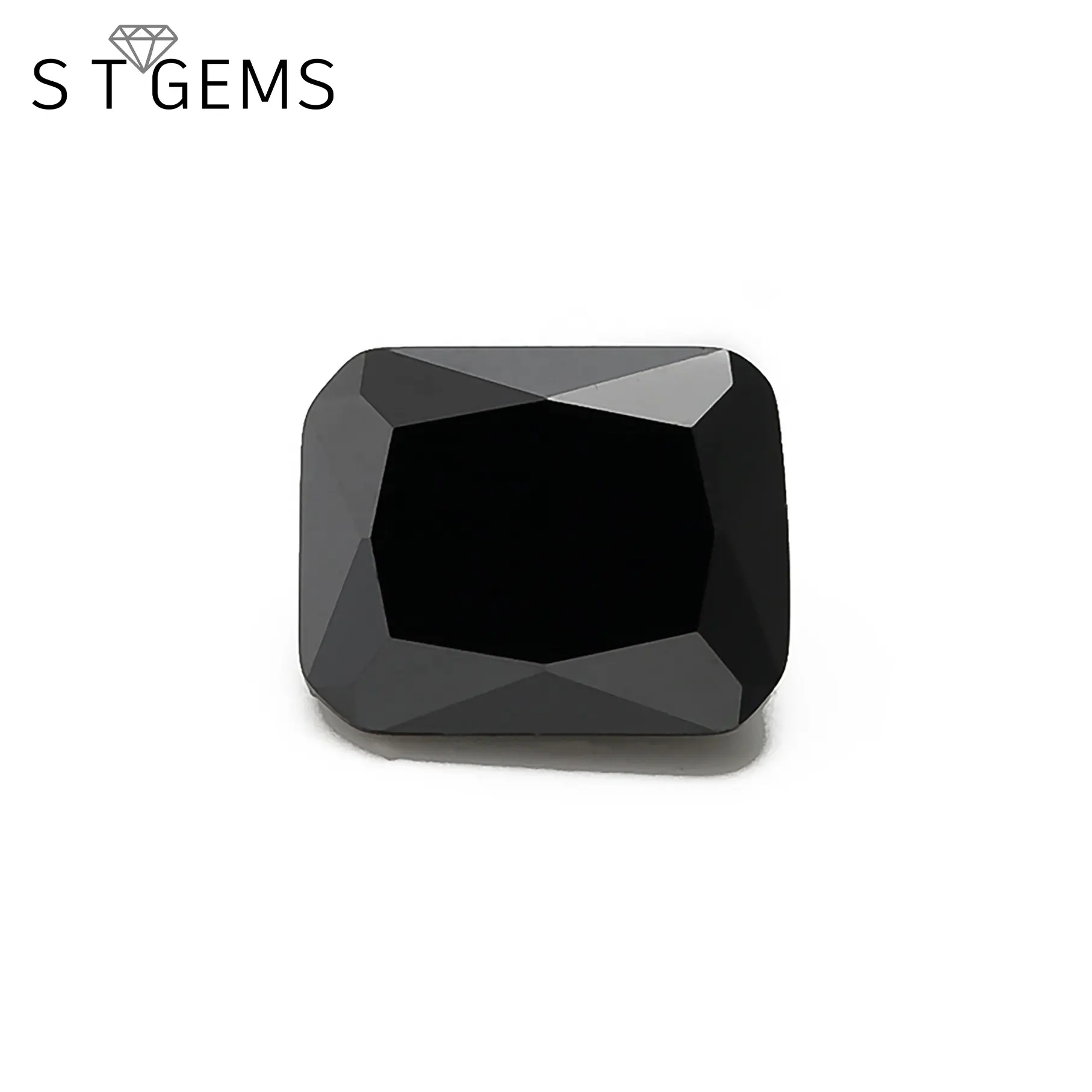 Pronto para enviar 200 pcs diamante zircônia cúbica preta criada do laboratório gemston forma retangular