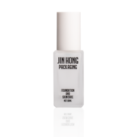 Botol Kaca Foundation Cair Persegi 30ml 1oz dengan Pompa Tekan untuk Kemasan Lotion Krim Wajah