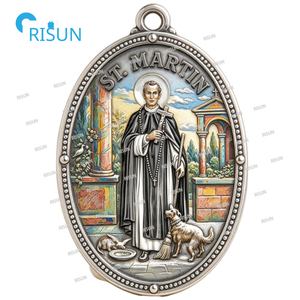Collar con Colgante <span class=keywords><strong>de</strong></span> Medalla <span class=keywords><strong>de</strong></span> San Martín <span class=keywords><strong>de</strong></span> Porres, Centro <span class=keywords><strong>de</strong></span> Rosario Católico Religioso, Medalla Personalizada <span class=keywords><strong>de</strong></span> San Martín <span class=keywords><strong>de</strong></span> Porres - Product Image 2