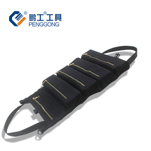 Handheld <b>Tool</b> Bag Canvas <b>Roll</b> Type 48x29cm Army Green Black Portable Storage For Electrician Toolkit - Product Image 3