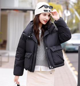 Nouvelle arrivée imperméable vestes d'hiver femmes mince à capuche col de fourrure chaud manteaux d'hiver col montant noir Street Style vêtements d'extérieur - Product Image 3