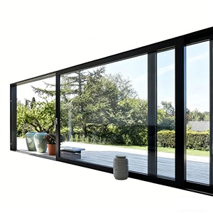 ประตูบานเลื่อนกระจกอลูมิเนียมกันพายุเฮอริเคน กระจกนิรภัยสองชั้น สำหรับงานหนัก ใช้ภายนอกอาคาร - Product Image 1