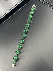 שרשרת ריינסטון ירוק בקיץ 15 מ "מ + צמיד מתנה היפ הופ מתנה - Product Image 4