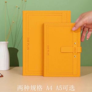 Custom 2025 Luxury Hardcover Corporate PU Leather PP Thread Sewing Bound Custom Color Custom Logo Daily Planner <b>A5</b> <b>Notebook</b> - Product Image 5