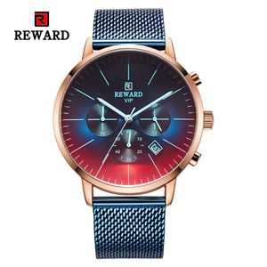 Reloj de Cuarzo para Hombre Reward, Correa de Malla de Acero Inoxidable, Cronógrafo, Pantalla Analógica, Resistente al Agua 30M - Product Image 5