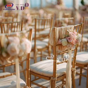 Marco de metal dorado Banquete Evento DE BODA Asientos apilables Muebles de fiesta de hotel Silla Chiavari - Product Image 3
