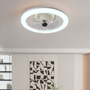 Ventilateur de plafond moderne pour chambre à coucher avec LED et télécommande Design invisible Garantie 5 ans Lumière blanche chaude - Product Image 5
