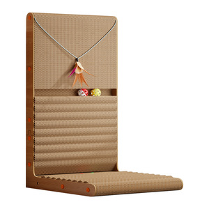 Nuevo estilo de rascador para gatos, poste vertical de cartón corrugado con bola de campana, artículos para mascotas, resistente al desgaste, rascador para gatos en forma de L extragrande - Product Image 5