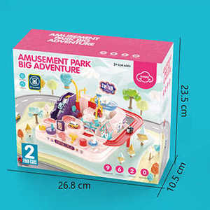 Pig Amusement Park Inertie Car Splicing Track Puzzle <span class=keywords><strong>Rail</strong></span> Car Big Adventure Game - Product Image 3