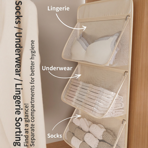 Organizador de Ropa Interior Colgante, Bolsa de Almacenamiento para Colgar Sobre la Puerta, Organizador de Lencería de Malla, Organizador Colgante para Armario - Product Image 3