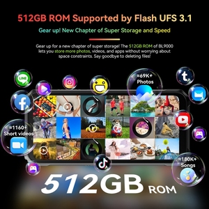 Ver BL9000 5G Teléfono inteligente resistente 6,78 pulgadas 2,4 K FHD + Dual 50MP 8800mAh 120W 24GB + 512GB Teléfono móvil Conectividad 5G LTE - Product Image 4