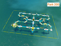 Jeu de parc aquatique flottant gonflable Parcours d'obstacles gonflable Île d'aventure Parc d'équipement de loisirs aquatique gonflable sur la mer
