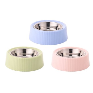 Bol rond simple pour animaux de compagnie, antidérapant, en plastique, pour nourriture et eau, anti-renversement, 18,8x6,3 cm - Product Image 3