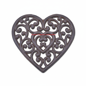 Elegante salvamanteles de hierro en forma de corazón decorativo Vintage soporte de placa caliente de Metal y soporte de olla para protección de mesa de cocina y comedor - Product Image 1