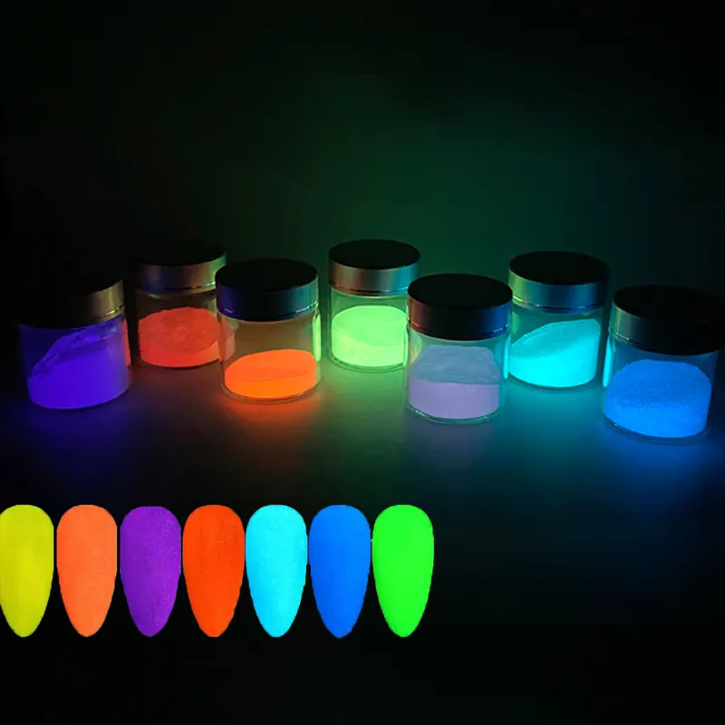 12 Kleuren Fluorescerend Poeder Hars Kleur Pigment Lichtgevende Gloed Pigment Poeder Voor Epoxyhars Nagelverf