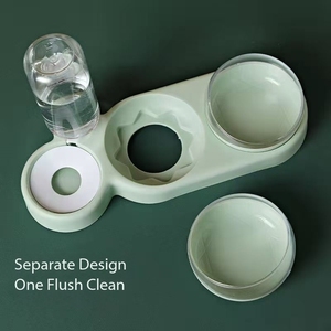 Bergaya 500ml Set ketel tiga mangkuk hewan peliharaan Anti marah otomatis isi ulang air kucing anjing mangkuk suplemen - Product Image 4