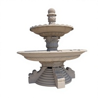 Fontaine d'eau extérieure moderne en marbre durable sur mesure de l'usine Yuezao, installation facile, grande pierre décorative paysagère
