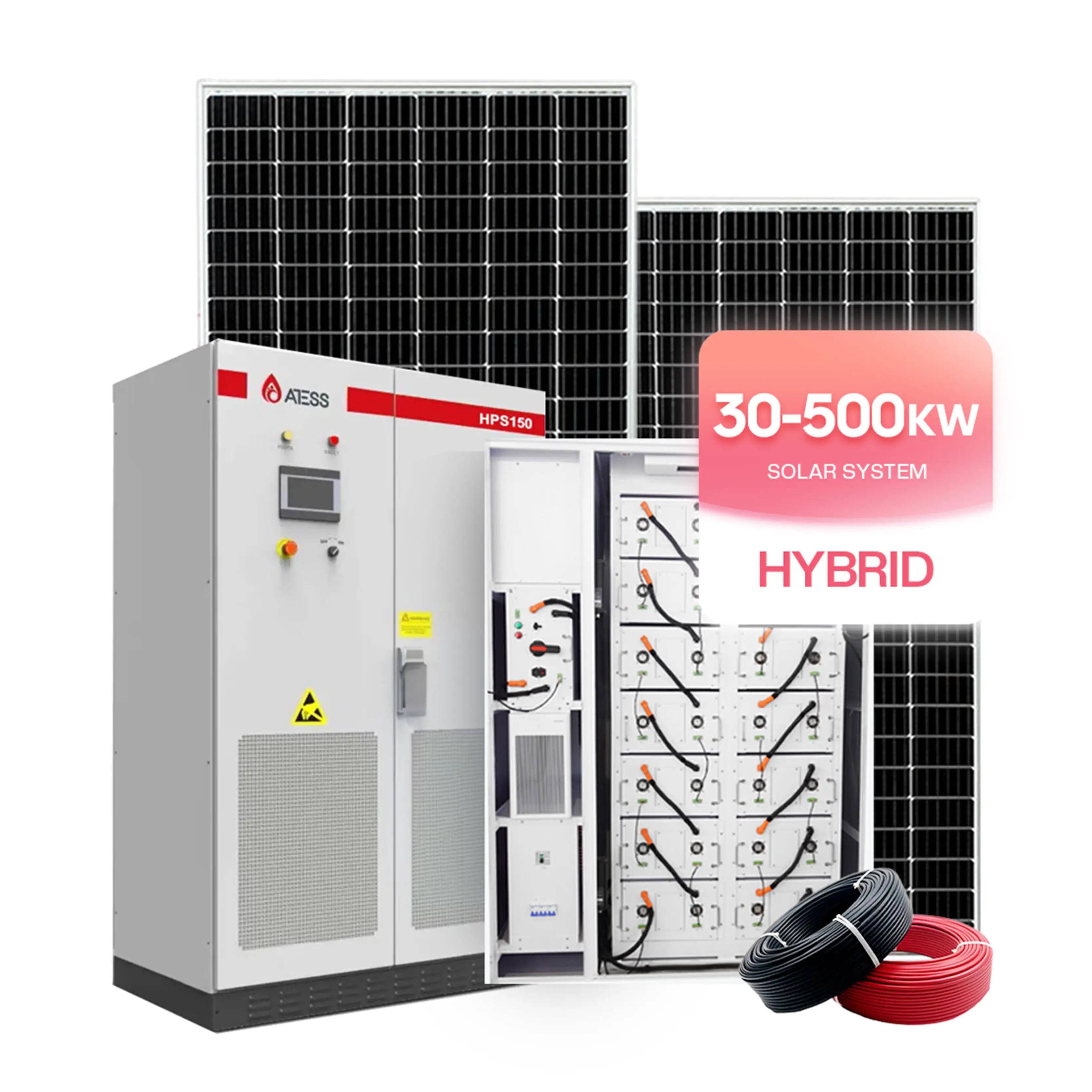 50KWオフグリッドソーラーシステム20-120KW商業住宅用ソーラーエネルギー電力システム25KW 15KW 60KW