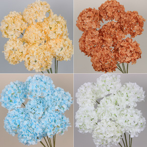 Hydrangea Artificiel à Branche Unique en Soie PU et Tissu, Style Français Moderne, Décoration Murale Extérieure - Product Image 5