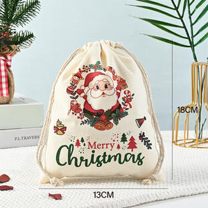 Sac de rangement de Noël avec logo personnalisé, sac à cordon écologique en non-tissé pour l'emballage de cadeaux de vacances et l'organisation - Product Image 2