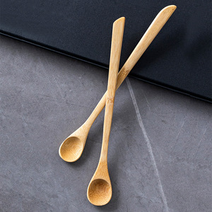 Bamboo <b>Spoons</b> 16X3Cm And 19X3Cm Carbonized Coffee <b>Spoon</b> Reusable For Camping Honey <b>Spoon</b> Solid Color - Product Image 1