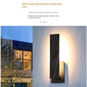 Applique murale LED moderne pour l'extérieur Style simple Éclairage de portail solaire étanche pour Villa Cour Jardin Terrasse Allée Matériel PC - Product Image 1