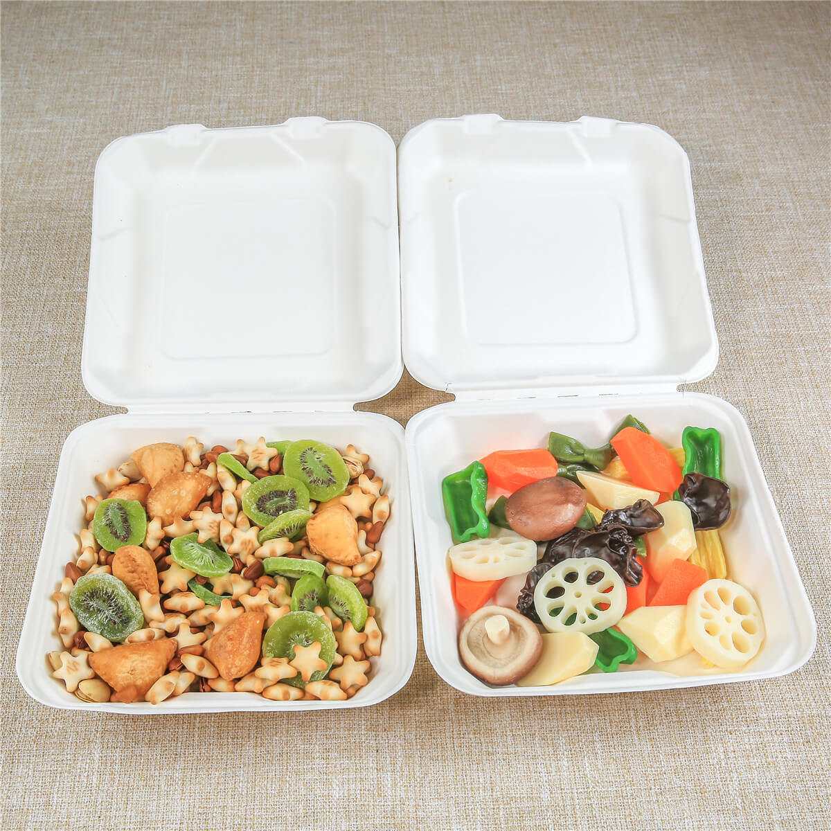 Biodegradable Clamshell Container Bento Box Double Layer