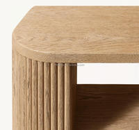 MYHOME Table console basse en bois de chêne massif au design contemporain finition chêne naturel français de luxe pour meubles de salon et de chambre à coucher