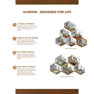 غرفة معيشة منتصف القرن من AJUNION الحديثة ، وحدة وسائط متعددة قابلة للتمديد ، مركز ترفيه - Product Image 5