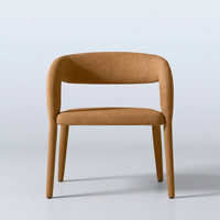 Chaise de salle à manger moderne de haute qualité, confortable et luxueuse, avec dossier ouvert en cuir, pour hôtel et appartement