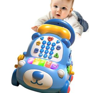 Jouets éducatifs pour enfants, téléphone de simulation, téléphone fixe multifonctionnel pour bébé, volant de bus musical pour petites filles - Product Image 4
