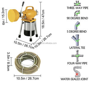 Verimli drenaj temizleme için WeWork yeni elektrikli drenaj burgu makinesi 2-kablo borusu temizleyici - Product Image 2