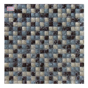 Mosaïque en verre doré effet d'art Leapord Home Decor Mosaic Glass Pieces Turkish Colors Ocean Waves Glass Mosaic Tiles for Pots - Product Image 3