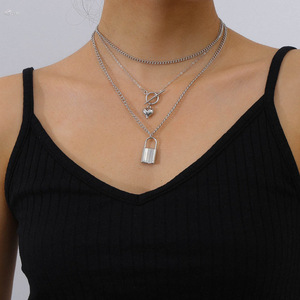 Di modo A Più Strati A Lunga Catena Della Collana Per Le Donne Degli Uomini Dei Monili Regali Chiave Collana Pendente Croce N2011058 - Product Image 2