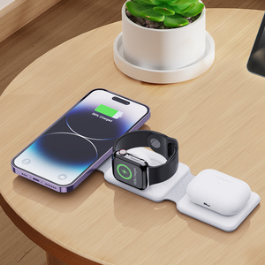 Station de charge sans fil magnétique portable 3 en 1, pliable, chargeur rapide 15W, support pour plusieurs appareils, support pour smartphone - Product Image 5
