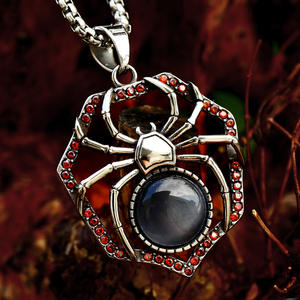 SS8-569P ciondolo ragno con zircone pietra uomo ciondolo gioielli regalo <span class=keywords><strong>lucertola</strong></span> coccinella ciondolo animale gioielli di Halloween - Product Image 2