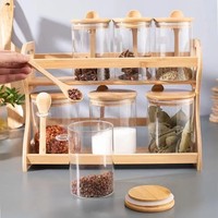 Étagère à condiments en bambou moderne de haute qualité, support multi-niveaux pour la maison et les restaurants, support de cuisine fonctionnel