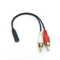 Cable adaptador de audio estéreo macho a doble RCA hembra para altavoz, TV, DVD