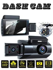 3 채널 자동차 <span class=keywords><strong>DVR</strong></span> HD 1080P 내부 차량 대시 캠 야간 투시 카메라 <span class=keywords><strong>DVR</strong></span> 레코더 비디오 미니 대시 캠 캠코더 3 인치 - Product Image 5