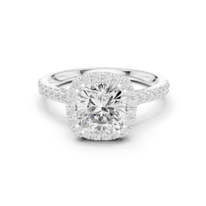 Anillo de Diamante Cultivado en Laboratorio con Corte Cojín de 2 Quilates, Chapado en Rodio y Oro de 10Kt, 14Kt y 18Kt, para Mujer, para Boda, Compromiso o Aniversario - Product Image 6