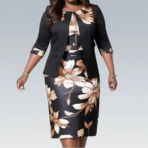Prix de Gros 2024 Élégant Ensemble <span class=keywords><strong>Jupe</strong></span> Moulante <span class=keywords><strong>Africaine</strong></span> Imprimé Fleurs 3D de Bureau, Fourniture ODM Grandes Tailles Femme, Décoration Ceinture Empire - Product Image 4