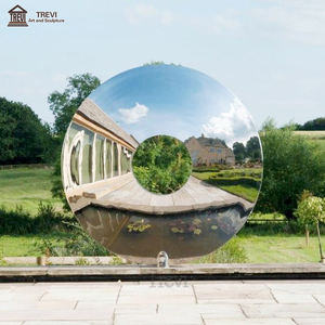 Statue abstraite <span class=keywords><strong>moderne</strong></span> TREVI hautement polie, grande sculpture ronde en acier inoxydable pour jardin extérieur - Product Image 5