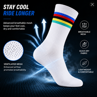 Chaussettes de cyclisme Aero avec rayures arc-en-ciel Tour de France, chaussettes de vélo