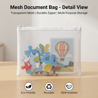 Bolsa de Malla de Nailon Transparente Impermeable Personalizada con Cierre, Bolsa para Documentos de Gran Capacidad para Oficina, Escuela, Viajes, Almacenamiento de Juguetes y Rompecabezas