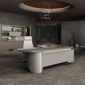 โต๊ะทำงานผู้บริหารดีไซน์หรูหรา ทำจากไม้เมลามีน พร้อมตู้ข้างขนาดใหญ่ - Product Image 4