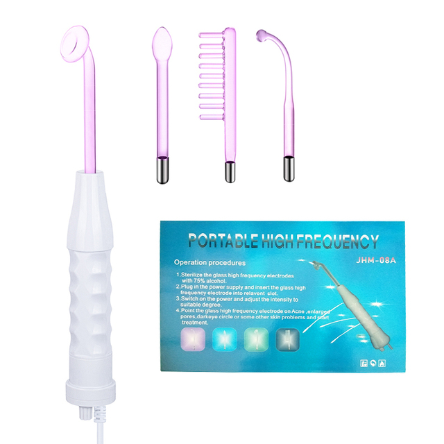 Hot Selling 4 Glass Electrode High Frequency Wand Portable High Frequency Facial Machine Skin Rejuvenation Pigmentation Care