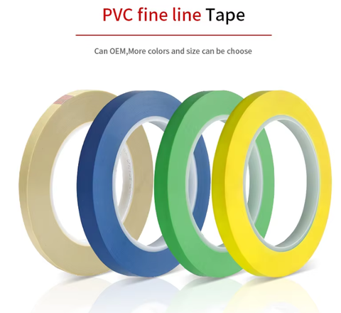 Multi-colors Heat-Resistant Rubber Adhesive Single-Sided Die Cut PVC Fine Line Masking Paint Tape for Car Painting