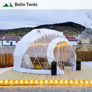 Tienda de campaña esférica transparente para exteriores, Hotel de camping, Habitación estrellada, Casa burbuja, para ocio al aire libre, punto turístico online de comidas, lugar panorámico, estilo rojo. - Product Image 1