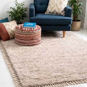 <span class=keywords><strong>Tappeto</strong></span> Moderno Rettangolare 220x300 cm Effetto Lana Spesso, Colore Taupe, in Polipropilene a Pelo Lungo, Resistente alle Macchie, per Soggiorno - Product Image 4